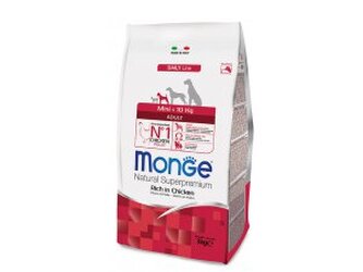 MONGE DOG Mini Adult Kuře, rýže 3kg, 26/14