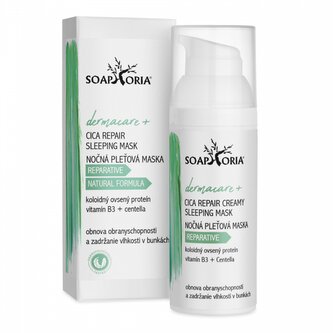 Noční regenerační maska Cica Repair s Vitamínem B3 Dermacare+ 50ml Soaphoria