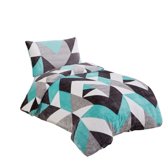 Jahu Povlečení mikroflanel Abstract tyrkys 140x200, 70x90 cm