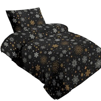 Jahu Povlečení mikroflanel Magic Black 140x200, 70x90 cm