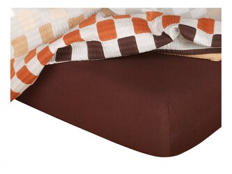 Dadka Jersey prostěradlo tmavě hnědá 220x220x20 cm