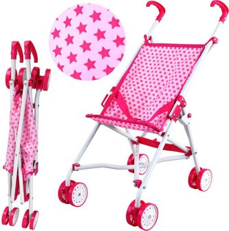 PIXINO Dětský kočárek pro panenky, růžová PIXINO Dětský kočárek pro panenky, růžová