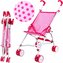 PIXINO Dětský kočárek pro panenky, růžová