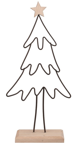 Kovový stromek černý na postavení 14 x 31 cm