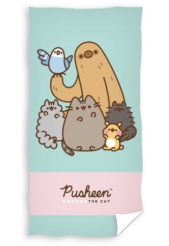 Carbotex Osuška Kočička Pusheen Gund Stromy Pip Bo a Cheek 70x140 cm