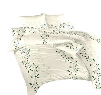 Dadka Povlečení flanel Mandevila zelená na banánovém 220x220, 2x70x90 cm