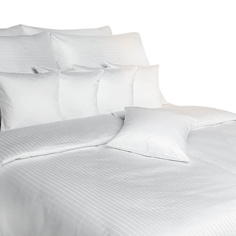 Dadka Povlečení atlas grádl Polycotton bílý pruh 200x220, 2x 70x90 cm