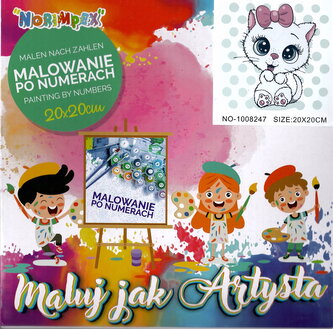Malování podle čísel na plátno  20 x 20 cm - kotě