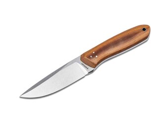 Böker Manufaktur Solingen 120524 TNT Micarta vreckový nôž 10,10 cm, hnedá, Micarta, kožené puzdro