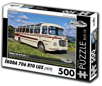 RETRO-AUTA Puzzle BUS č.12 Škoda 706 RTO LUX (1979) 500 dílků