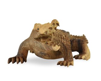 Dřevěná soška Krokodýl 12 cm - var. B