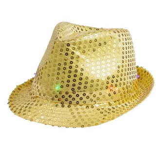 Klobouk zlatý s glitry
