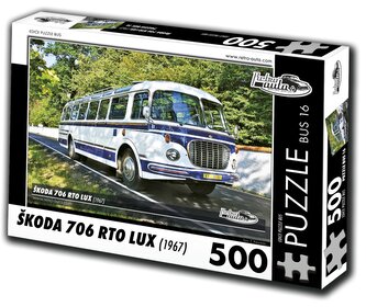 RETRO-AUTA Puzzle BUS č.16 Škoda 706 RTO LUX (1967) 500 dílků
