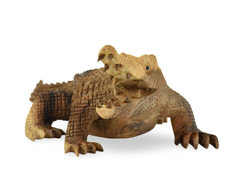 Dřevěná soška Krokodýl 12 cm - var. A