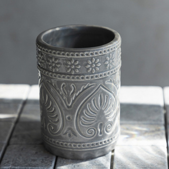 Koupelnový kalíšek | INDIE | šedá | 7,5x7,5x10,5 cm | 895468