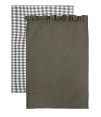 Sada 2 ks kuchyňských utěrek | ANDIE | volán + kostka | 2*45x65 cm | 703706