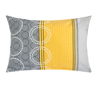 Povláček krepový - Kroužky šedá, žlutá - 40x60cm na zip ( pouze povlak )