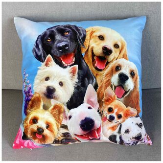 Dekorační polštář s motivem PSÍ KAMARÁDI 40x40 cm Mybesthome