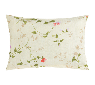 Povláček krepový - Fialka smetanová, fialová - 40x60cm na zip ( pouze povlak )