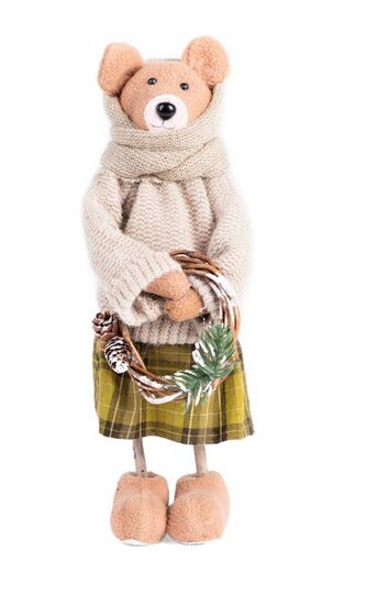 Vánoční figurka | CAROL | Medvídek v sukni s věncem | 12x27 cm | 712920