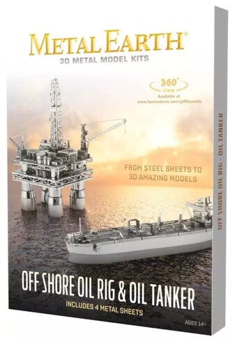 METAL EARTH 3D puzzle Ropná plošina a tanker (deluxe set)