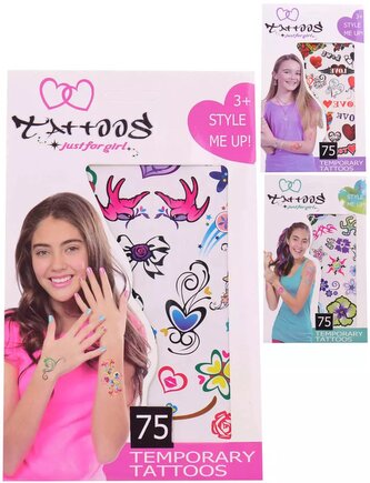 Tetování dočasné dětské holčičí 75 tetovaček 3 druhy