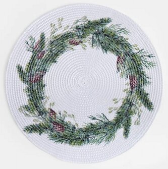 Vánoční prostírání | ALARIC | vánoční design s motivem šišek  | O 38 cm | 719394