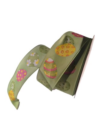 Textilní stuha na dárky a dekorace 4 cm x 27 m zelená