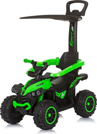 CHIPOLINO Odrážedlo se stříškou a vodící tyčí ATV Green