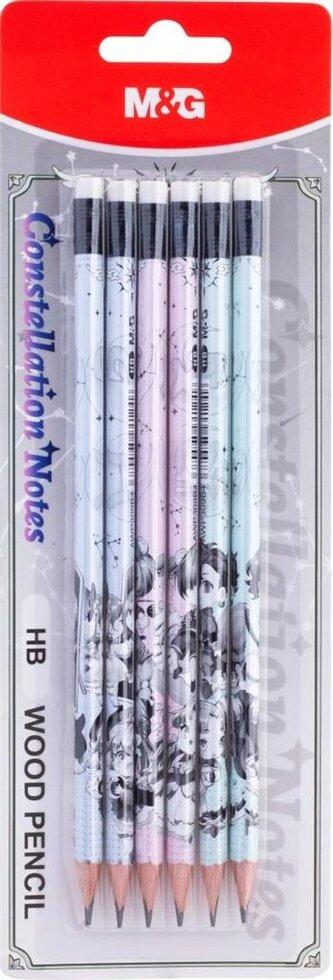 Ołówek trójkątny z gumką Manga HB 6szt M&G;