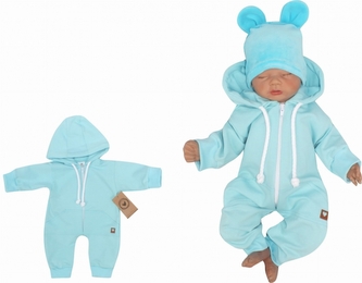 Z&Z Dětský teplákový overálek s kapucí, tyrkys, vel. 68; 68 (3-6m)