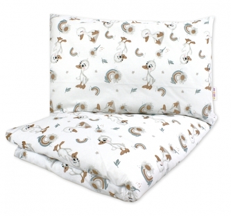 Dětské povlečení, bavlna 2D 140x200/70x90 - Kačátko, bílé; 140x200/70x90cm