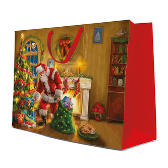 Dárková taška PAW Santa is Here, maxi - 54x44x16 cm