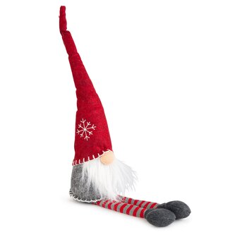 Vánoční trpaslík | NICK | sedící trpaslík s červenou čepicí | 58 cm 945216