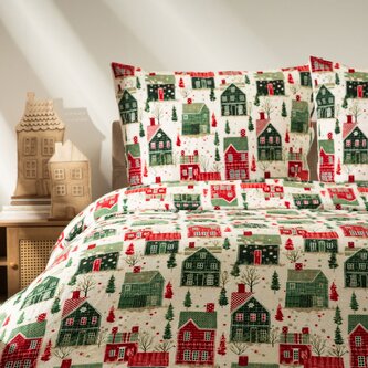 Vánoční povlečení 100% bavlna | GLORA | flanel se vzorem | 220x200 + 2*70x80 cm | 700507