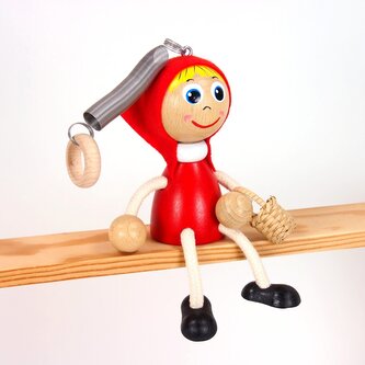 Červená Karkulka - dřevěná figurka na pružince