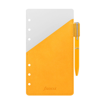 Filofax, Kuličkové pero s poutkem a vkladem pro diáře, osobní, žlutá
