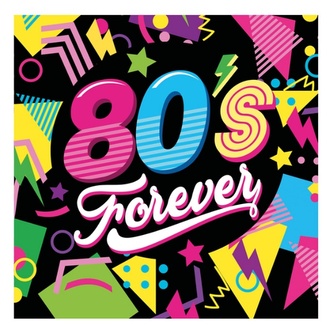 Papírové ubrousky - Disco 80s , 16 x16 cm
