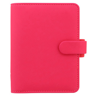 Filofax, Diář Saffiano Fluoro, kapesní, růžová