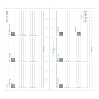 Filofax, Kalendář 2025 osobní, týden/2 strany, horizontální, AJ