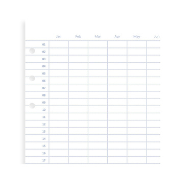 Filofax, Kalendář pro Clipbook, roční nedatovaný, osobní, bílá