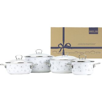 Belis BELIS Sada smaltovaného nádobí PREMIUM bílý 4-dílná II