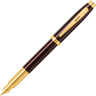 Sheaffer, Plnicí pero Sheaffer 100, (M) střední, Coffee Brown lacquer, gold PVD
