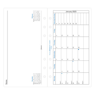 Filofax, Kalendář 2025 osobní, měsíc/1 strana, horizontální, AJ