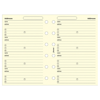 Filofax, Adresář: kompletní, kapesní, krémová