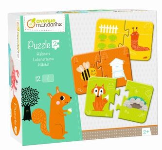 Duo puzzle Zvířátka a jejich obydlí, Avenue Mandarine