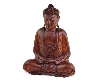 Dřevěná soška Buddha 40 cm tmavá - Dhyana Mudra - meditace