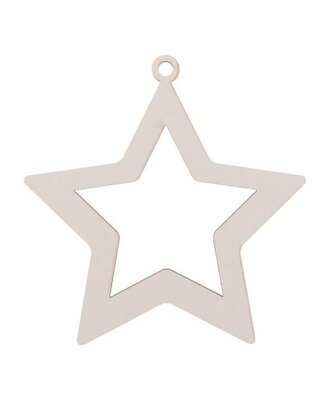 Bombka drewniana Gwiazdka 3szt biała