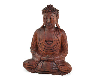 Dřevěná soška Buddha 25 cm tmavá - Dhyana Mudra - meditace