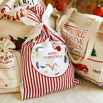 Pytel na dárky | ALTALO | pruhovaná bavlna | 30x50 cm | 867281